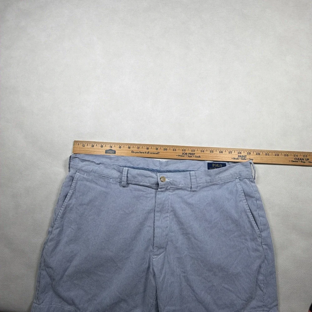 Polo Ralph Lauren‎ Mens Size 38 Blue White Pin Striped Classic Fit Shorts